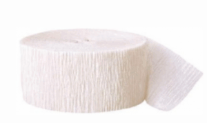 Krepová stuha, 24,6 m x 4,45 cm, biela, 1 ks