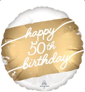 Balón, kruh, Happy birthday, 43 cm, Happy 50 th Birthday,