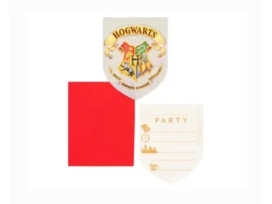 papierové pozvánky s obálkami na párty, 6 kusov v balení, harry potter červené