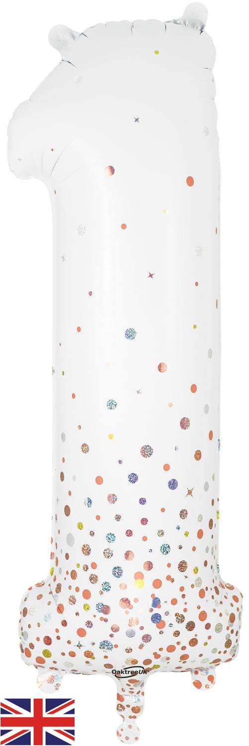 606814-Oaktree-34inch-Number-1-Sparkling-Fizz-Holographic-RoseGold