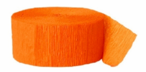 Krepová stuha, 24,6 m x 4,45 cm, oranžová, 1 ks