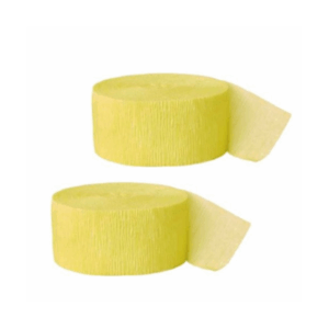 Krepová stuha, 25 m x 4,5 cm, bledo žltá, 2 ks